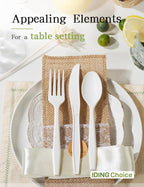 380 Count Heavy Duty Compostable Cutlery Set 140 plastic forks 120 spoons 120 knives eco-friendly no plastic silverware compostable utensils for Weddings, Parties, Office, Camping, Picnic