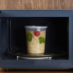 32oz Plastic Deli Containers, 24 Sets - Leakproof, Stackable, BPA Free, Microwavable, Freezer Safe