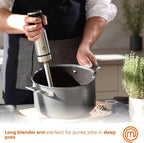 MasterChef Immersion Blender Handheld, Stainless Steel Hand Held Blending Stick Emulsifier, Puree Blender for Making Baby Food, Soup, Sauces etc, Powerful 400W Motor with Variable Speed Control