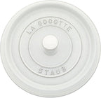Staub Cast Iron 7-qt Round Cocotte - White Truffle, Made in France