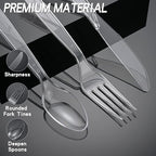 100 Count Extra Heavy Duty Clear Plastic Forks Disposable, BPA-Free, Heat Resistant, Durable Disposable Forks Bulk for Catering & Events 、Party Supplies