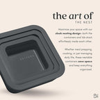 Ceramic Coated Glass Food Storage Container | No PTFE, PFOA, PFAS, and BPA | Reusable Non Toxic Meal Prep Container with Glass Lid | Easy To Store | 6 Cup Rectangle [Onyx]