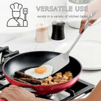 Cooking Utensils Set 4pcs - Stainless Steel Kitchen Utensils, Heavy Duty Metal Utensils Set with Stainless Steel Spatula Set Wok Spatula, Serving Spoons, Ergonomic Handle and Dishwasher Safe