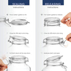 Bormioli Rocco Fido Collection, 2 Pack, 25¼ Oz. Food Storage Glass Jars, Airtight Rubber Seal & Glass Lid, With Stainless Wire Clamp, Made In Italy.