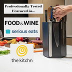 360KnifeBlock® MAX (walnut) ROTATING Magnetic Knife Block - MAX 12" tall with an array of top slots SeriousEats/Food&Wine/ATK BEST Universal Knife Block - handmade in Washington