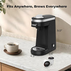 CHULUX Single Serve Coffee Maker for K Capsule and Ground Coffee, Single Cup Coffee Machine, Black