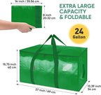 BALEINE 6-Pack Oversized Moving Bags with Reinforced Handles, Heavy-Duty Storage Tote for Clothes, Moving Supplies (Light Green, 6-Pack)