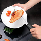 MIU Fish Spatula Stainless Steel, Slotted Flexible Metal, Lightweight Barbecue Turner, 6.5 inch Blade, Plastic Handle with Hole, Grilling Utensils