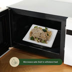 FSE 100% Compostable Square Tray Plates, 8 Inch, Heavy Duty Disposable Plates, Eco-Friendly Unbleached Bagasse, Microwave Safe, (Case of 500)