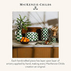 MACKENZIE-CHILDS Electric Kettle, Stainless-Steel Tea Kettle, Green-and-White Emerald Check