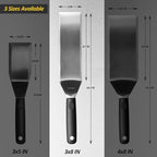 Professional Metal Spatula for Cast Iron Skillets and Flat Top Grills, Full Tang Silicone Handle, Stainless Steel Blade, Smash Burger Spatula Turner for Flipper, Cooking, BBQ, 3"x8"
