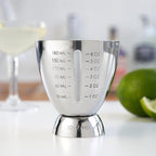 True Vista Stainless Steel Double Jigger for Bartending, Cocktail Measuring Jiggers for Margarita, Whiskey Sour, Bloody Mary, Mocktails and Other Drinks, Home Bar Accessories, 6 oz & 1 oz, Set of 1