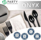 Party Bargains Disposable Cutlery set, Onyx Design, 360 Pieces: 180 Forks, 120 Spoons, 60 Knives