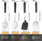 Stainless Steel Cooking Utensils Set, 4-piece Kitchen Utensil Set with PP Handles, Dishwasher Safe, Non-Stick and Heat Resistant, Spoons, Spatula for Cooking