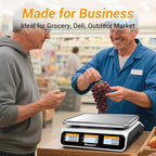 Commercial Kitchen Scale 66LB/30KG, Dual Upgrade LCD Display, Digital Price Computing, 5g Precision, Stainless Steel Pan for Produce, Meat, Food, Ideal for Farmers Market, Deli, Retail Outlets