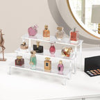 Acrylic Display Risers, 3 Tier Perfume Organizer Stand, Clear Cupcake Stand Holder, Large Shelf Risers for Figures, Dessert Shelves for Party, Display Shelf for Decoration and Organizer