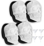 Extra Large 3D Skull Ice Cube Mold Silicone Ice Molds for Whiskey Ice Cube Trays with Funnel for Big Mouth Cup Skull Ice Maker with Resin Chocolate sugar Whiskey Ice Mold for Parties (4 PCS)