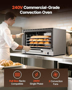VEVOR Commercial Convection Oven, 4.24 cu.ft Conventional Countertop Oven for Full-Size Pans, Electric Convection Ovens with 4 Racks, 360° Hot Air Circulation, for Bakery, Restaurant & Pizza Shop