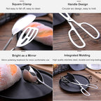 2 Pack Food Tongs, Stainless Steel Kitchen Tongs Salad Tongs 10 Inch Serving Tongs Bread Tongs for Cooking, Barbecue, Pastry, Sandwich, Ice, Buffet Party Catering(Silver)
