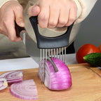 2Pack Onion Slicer Meat Slicer, Food Slice Assistant Onion Holder Slicer, Kitchen Gadgets - Stainless Steel Vegetable Holder Cutting Kitchen Gadget Tomato Peeler