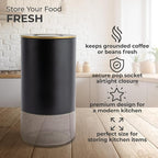 Kaffe Glass Coffee Canister (12oz) w/Airtight Lid - Click to Release Seal - BPA Free Glass & Stainless Steel - Elegant Kitchen Storage Container for Coffee, Nuts, Rice, Flour, Sugar, Tea, Cereal