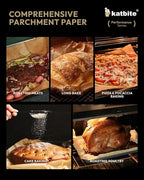 Katbite 200 Pcs Parchment Paper Sheets, 12x16IN Ultra-strong Unbleached Baking Paper Non-Stick for Professional Baking, Pre-cut Parchment Paper Suitable for Baking,Cooking [Performance Series]