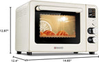Hauswirt Toaster Oven Air Fryer, XL Large Convection Oven Countertop Rotisserie Chicken 42Qt 3-Tier for 5-8 People, 8 Mode Smart Toaster Stainless Steel 80°F - 500°F Quick & Even Crisp - Ivory