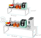 Expandable Spice Rack Kitchen Cabinet Shelf Organizer, Stackable Storage Shelves Racks, Adjustable Counter Shelving for Cabinets, Countertop, Cupboard,Pantry and More(2Packs/White/Medium)