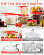 4QT NSF Food Storage Containers: 2 PCS [Food Grade][Hot&Cold Resistant] Commercial Clear Food Storage Containers with Lids for Restaurant Kitchen Proof Dough, Measuring Spoons Included(BPA FREE)