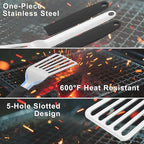 Stainless Steel Fish Spatula, 11.3 inch Metal Spatulas for Cast Iron Skillet, Kitchen Turner with Silicone Handle for Cooking, Grilling, Flipping, Egg, Cookie, Pancake and Burger (Small)