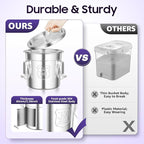 304 Stainless Steel Airtight Canister for Kitchen, 1.59Gal Canisters Container with Lids and Sturdy Locking Clamp,Bucket Food Storage Containers Airtight for Flour Coffee Bean Tea (6L)