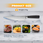 Chef Knife, Chefs Knife for Meat Cleaver Carving Chopping Cutting Made of Damascus Pattern High Carbon Stainless Steel with Pakkawood Handle, Professional 8 Inch Kitchen Knives.