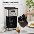 Gevi 14 Cup Coffee Maker Programmable with 1-4 Cup Setting,Stainless Steel Drip Coffee Machine, Strong Brew,Pause-Serve,Keep warm & Auto Shut off