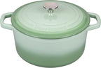 Enameled Cast Iron Dutch Oven Pot with Lid, for Bread Baking, Round Bread Oven- include Sourdough Bread Baking Supplies Set, 4.5QT, Green