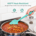 U-Taste Silicone Spatula Set with 600 Degrees Fahrenheit Heat Resistant (Teal/Aqua Sky)