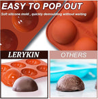 6 Holes Medium Semi Sphere Silicone Molds, 2 Packs Half Sphere Silicone Baking Molds for Making Chocolate, Cake, Jelly, Dome Mousse