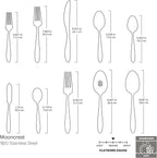 Oneida Mooncrest 65-Piece Flatware Set, Service for 12 Silver