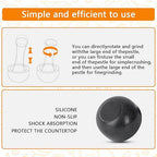 Tianman Small Mortar and Pestle Set 3.2 Inch.1/3 Cup.Mini Marble Grinder with Brush for Pills Herbs Spices,Easy to Grip.Efficient Grinding.Universal Dual Head Grinding Pestle.(Granite Black Polished)