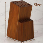 Kitchen knife holder elegant & sturdy (15 slots). Universal knife block with slots for knives, scissor and sharpenner. Knife Block without Knives. Kitchen knife holders for counter top. (Acacia)