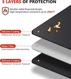 75 x 40 inch Under Grill Mats for Outdoor Grill, Double-Sided Fireproof Deck and Patio Protector Mat, BBQ Mat for Under BBQ, Waterproof Oil-Proof Grill Floor Pads Fire Pit Mat Fireplace Mat