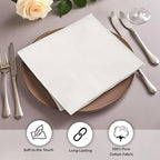 Urban Villa Cloth Napkins Ivory Dinner Napkins Set of 12 (18X18 Inches) 100% Cotton Absorbent Washable Durable Reusable Cloth Napkins Ideal for Farmhouse Party Thanksgiving Harvest Fall Dinner Napkins