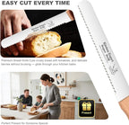 2-Pack Bread Knife & Bread Lame Set: 10" Premium Stainless Steel Serrated Knives Blade with Wood Handle for Homemade Bread, Sourdough Tomato, Bagel + Dough Scoring Tool for Razor Sharp Carving