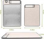 XIAPIA 2-in-1 Cutting Board Set (2 Pack), Stainless Steel & Plastic Cutting Boards for Kitchen, Metal Chopping Board Non Toxic & BPA Free, Built-in Knife Sharpener|Ginger Grater|Measurement Marks