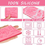 Vintage Baroque Frame Silicone Mold, Victorian Ornate Corner Decorative Mold for Cake Decorating, Pink