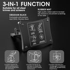 VN3 Professional Knife Sharpener | 3-Action Streamlined Sailboat Design for Effortless Knife Sharpening - The Ultimate Tool for Precision 11 to 21 Degree Angles (Obsidian Color)