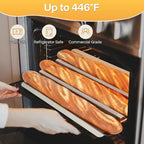 Baguette Bread Pan, Perforated French Bread Pans 15x11 Inch Nonstick, 3 Waves Loaf Tin for Homemade Sourdough Baguettes Baking, Oven Safe, 2 Pack, Gold