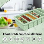 2-Pack Silicone Freezer Trays with Lid, 2 Large 2-Cup(500ml) & 6 Small 1/2-Cup(125ml) Soup Freezer Container Molds, Ice Cube Tray For Meal Prep & Freezing Soup, Stews, Sauces, Oven & Dishwasher-Safe