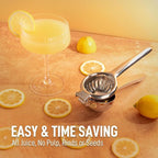 Zulay Kitchen Lemon Squeezer Stainless Steel with Premium Quality Heavy Duty Solid Metal Squeezer Bowl - Large Manual Citrus Press Juicer and Lime Squeezer Stainless Steel - Silver