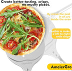 Pizza Peel - Perforated Turner, Adjustable Long Handle, Harden Anodizing, Oven Accessories