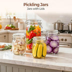 ComSaf Airtight Glass Jars with Lids 78oz Set of 3, Food Storage Canister Square - Storage Container with Clear Preserving Seal Wire Clip Fastening for Kitchen Canning Flour, Cereal, Pasta, Beans